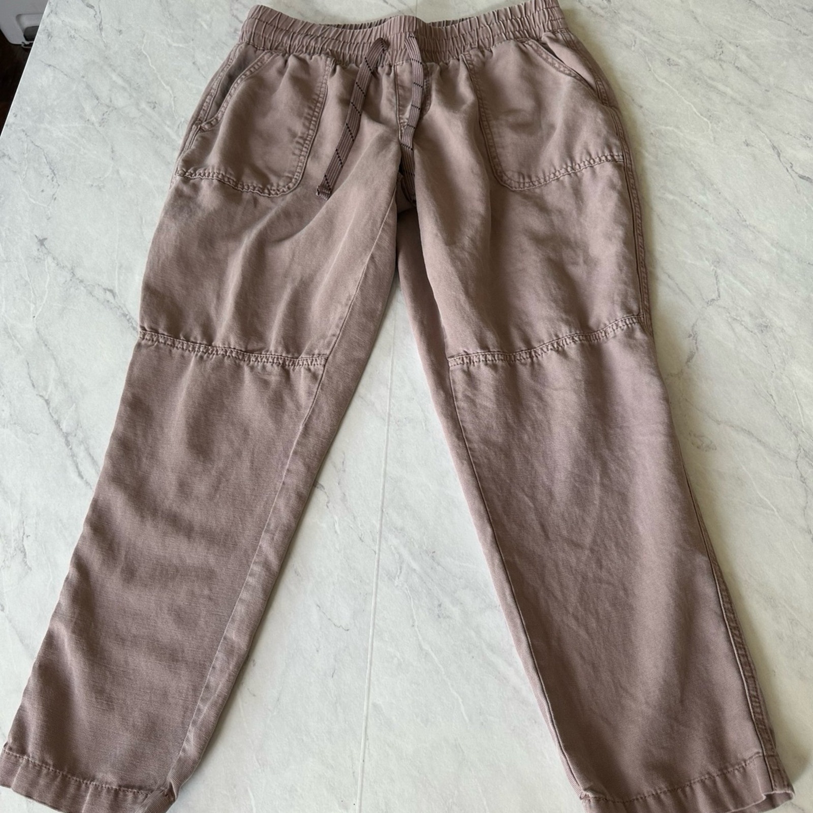 Maurice’s Brushed Pinky Beige Pull On Ankle Pants Sz 6 Mid Rise Cotton Womens